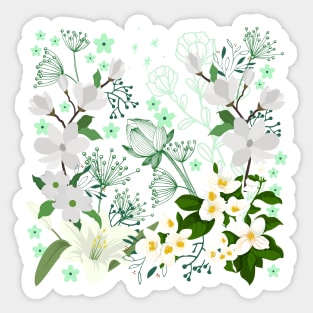 White Blossoms Courage Sticker